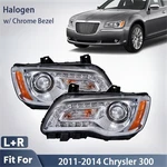 Halogen Headlight For 2011-2014 Chrysler 300 W/bulb Chrome Bezel Left+right Pair. Fixed Price $179.99.