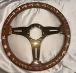 Rare Custom Grip Royal Woodgrain Steering Wheel - Usa United We Stand. Fixed Price $400.00.