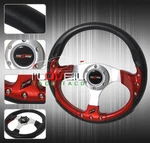 Battle 6-BOLT Standard 320MM Steering Wheel Black/red Thumb Rest Horn Jdm. Fixed Price $33.99.