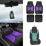 Universal Fitment Floor Mats Auto Car Suv Van Rubber Purple Black W/ Free Gift. Fixed Price $33.99.
