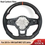 Real Carbon Fiber Flat Steering Wheel W/red Line For 15+ Vw Golf MK7 Gti Jetta. Fixed Price $269.00.