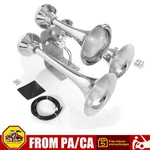 Train Air Horn Truck 3 Triple Trumpets Chrome Plated 150DB Large Huge Super Loud. Fixed Price $118.38.