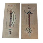 Pair Of Vintage Navajo Sand Paining Big Horn God & Holy Boy Set Two With Info. Fixed Price $40.00.