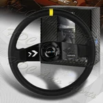 Nrg 350MM Reinforced Black Leather Yellow Strip Spoke Steering Wheel RST-022R-Y. Fixed Price $160.00.