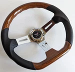 Steering Wheel Fits For Corvette Flat Wood Chrome Leather Chevrolet No Hub. Fixed Price $179.00.