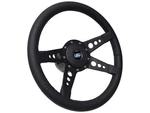 Ford 14" 9 Bolt Leather Steering Wheel Black Kit, 4-SPOKE With Holes Gm Spline. Fixed Price $341.99.