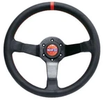 Sparco Champion Steering Wheel - Black Leather W/ Red Stitching (mpn # 015TCHMP). Fixed Price $260.00.