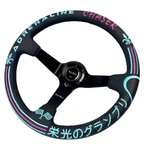 350MM 3"DEEP Dish 6-BOLT Steering Wheel Black Leather Adrenaline Limited Edition. Fixed Price $99.95.