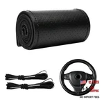 Car Stitch Steering Wheel Cover,leather Wrap With Needle Black. Fixed Price $14.41.