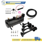 4 Trumpets Black Steel 1G Air Tank 135DB Train Horn Kit For Truck Car 150PSI New. Fixed Price $114.40.