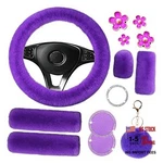 13 Pieces Fluffy Steering Wheel Cover Set, Luoyoyy Cute Fur Car Purple. Fixed Price $33.06.