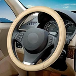 Vargtr Microfiber Leather Steering Wheel Cover With Classic Embossing, Beige. Fixed Price $27.75.
