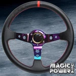 350MM Neo Chrome Drifting Red Stitching Deep Dish Rdt Steering Wheel Honda Acura. Fixed Price $80.49.