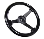 Nrg Steering Wheel Black Wood Grain 350MM W/ Chrome Spokes (3" Deep Dish). Fixed Price $150.00.