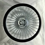 Dayton Chrome Wire Steering Wheel With Horn Button, Adapter, And Leather Grip!. Fixed Price $1450.00.
