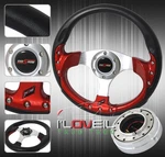 320MM Pvc Leahter Steering Wheel + Polish 1.5" Slim Quick Release Adapter Horn. Fixed Price $55.94.