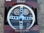 Nos Grant #571 Classic Series 13 1/4 Inch White Chrome Spoke Steering Wheel. Fixed Price $44.95.