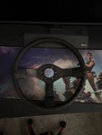 Steering Wheel Nissan 1985 The Horn Good Condition. Fixed Price $250.00.