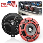 Red Electric Compact Car Horn Super Loud Blast Tone Grill Mount 12V 335HZ/435HZ. Fixed Price $19.88.