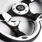 Nrg 320MM Reinforced Black Leather White Trim Racing Steering Wheel RST-001WT. Fixed Price $135.99.