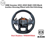 7FX584TRAA Oem 2021-2024 Ram 1500 Black Leather Steering Wheel W/ Pedals. Fixed Price $749.00.