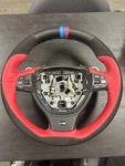 Bmw F10 F12 F01 Sport Steering Wheel Wrapped Red. Fixed Price $150.00.