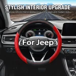 15" Steering Wheel Cover Genuine Nappa Leather For Jeep Black&red. Fixed Price $23.99.