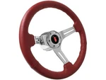 1949-68 Oldsmobile 6-BOLT Red Leather Steering Wheel Kit, Chrome Center. Fixed Price $287.99.