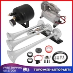 3 Trumpet Train Black 0.5 Gal Tank Gauge Air Horn Compressor Kit For Car Truck. Fixed Price $113.75.