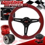 Extender + Quick Release Red Black Deep Dish Steering Wheel For 95-11 Accent. Fixed Price $97.99.