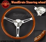 14.5" Dia 3 Spokes Finger Grip Woodgrain Steering Wheel W/ Hub For Toyota Honda. Fixed Price $89.99.