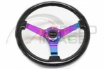 Nrg 350MM Deep Neo Chrome Steering Wheel Spoke Center Sparkle Wood ST-036BSB. Fixed Price $160.00.