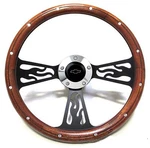 1969 -1973 Chevelle Steering Wheel Wood & Billet Flamed Design With Adapter/horn. Fixed Price $234.93.