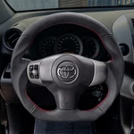 Fit Toyota RAV4 2006-2012 Black Genuine Leather Steering Wheel Red Stitch-sports. Fixed Price $229.90.