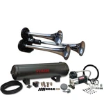 Triple Trumpet Train Horn With 150PSI Viair 280C Compressor 2.5G Kit Chrome. Fixed Price $539.49.
