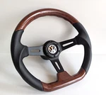 Steering Wheel Fits For Vw Golf Jetta MK5 Passat Touran Caddy Wood Leather Flat. Fixed Price $245.03.