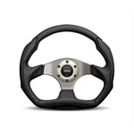 Momo EAG35BK0S Steering Wheel Racing Eagle 3-SPOKE Black Leather Grip Anthracite. Fixed Price $329.00.