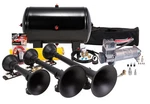 Kleinn HK9 Universal Black Triple Train Horn Kit & 100 Psi Air Compressor 156DB. Fixed Price $1179.95.
