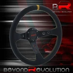 14" 6-BOLT Pvc Yellow Stripe Aluminum Deep Dish Jdm Sport Steering Wheel +button. Fixed Price $46.94.