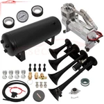 12V 150DB 4 Trumpets Train Air Horn 1.5GA Compressor Tank Kit Fits Car Van Truck. Fixed Price $149.72.