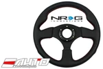 Nrg 320MM 12.6" Race Sport Leather Steering Wheel 1.5" Deep W/ Red Stitch. Fixed Price $136.49.