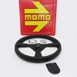 Momo Montecarlo 350MM 14' Genuine Leather Thickened Spoke Steering Wheel-black. Fixed Price $65.99.