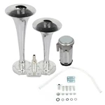 Dual Trumpet Compact Train Air Horn Kit Car Truck Chrome 135DB Loud Volt. Fixed Price $25.63.