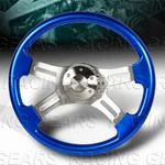 W-power 406MM Blue Wood Grip 2" Deep Dish Billet 4-SPOKES 16" Steering Wheel. Fixed Price $149.95.