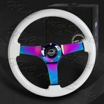 Nrg RST-036WT-MC 350MM Neo Chrome Aluminum 3" Deep White Wood Steering Wheel. Fixed Price $180.00.