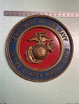 United State Marine Corps 15 Cast Aluminum Painted Plaque/ Wall Hanging Sign. Fixed Price $475.00.
