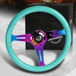 Nrg 350MM Minty Fresh Wood Grain Neo Chrome 3-SPOKE Steering Wheel ST-015MC-MF. Fixed Price $160.00.
