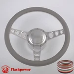 14'' Billet Steering Wheel Light Gray Half Wrap Cutlass Impala Regal Gmc Jeep. Fixed Price $185.50.