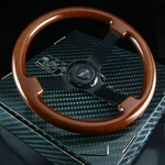 Nrg 350MM 3"DEEP Dish 6-HOLE Classic Dark Brown Wood Steering Wheel Black Spokes. Fixed Price $180.00.