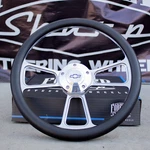 14" Billet Steering Wheel For Chevy - Black Wrap And Horn Button. Fixed Price $165.82.